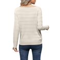 thumbnail image 7 of Breezora Oversized Knitted Sweater Womens Crew Neck Pullover Long Sleeve Casual Jumper Soft Loose Fit Autumn L Size Beige, 7 of 7