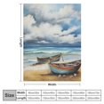 thumbnail image 4 of Chilfamy Boats Beach Waves Cozy Throw Blanket for Bedroom Living Rooms Sofa Couch Blanket for All Seasons Soft Plush Blankets 60x80in, 4 of 6