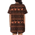 thumbnail image 3 of Lsque Vintage Pumpkin Pattern Women's Short-Sleeved Pajama Set - 2 Piece Soft and Lightweight Sleepwear Set-3X-Large, 3 of 9