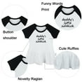 thumbnail image 2 of Daddy's Little Sidekick Funny Dresses For Baby, Newborn Babies Skirts, Infant Princess Dress, 0-24M Kids Graphic Clothes (Black Raglan Dresses, 6-12 Months), 2 of 5