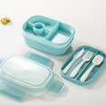 thumbnail image 3 of 1900Ml Portable Lunch Box Food Container 3 Layer Salad Bowl Camping Blue, 3 of 9