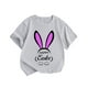 thumbnail image 1 of Gibobby Camisa De verano Nueva ropa para niños de verano, camiseta de manga corta para niñas de estilo europeo y estadounidense, camiseta con cuello redondo estampado de conejito （Gris， 6-7 Años), 1 of 3