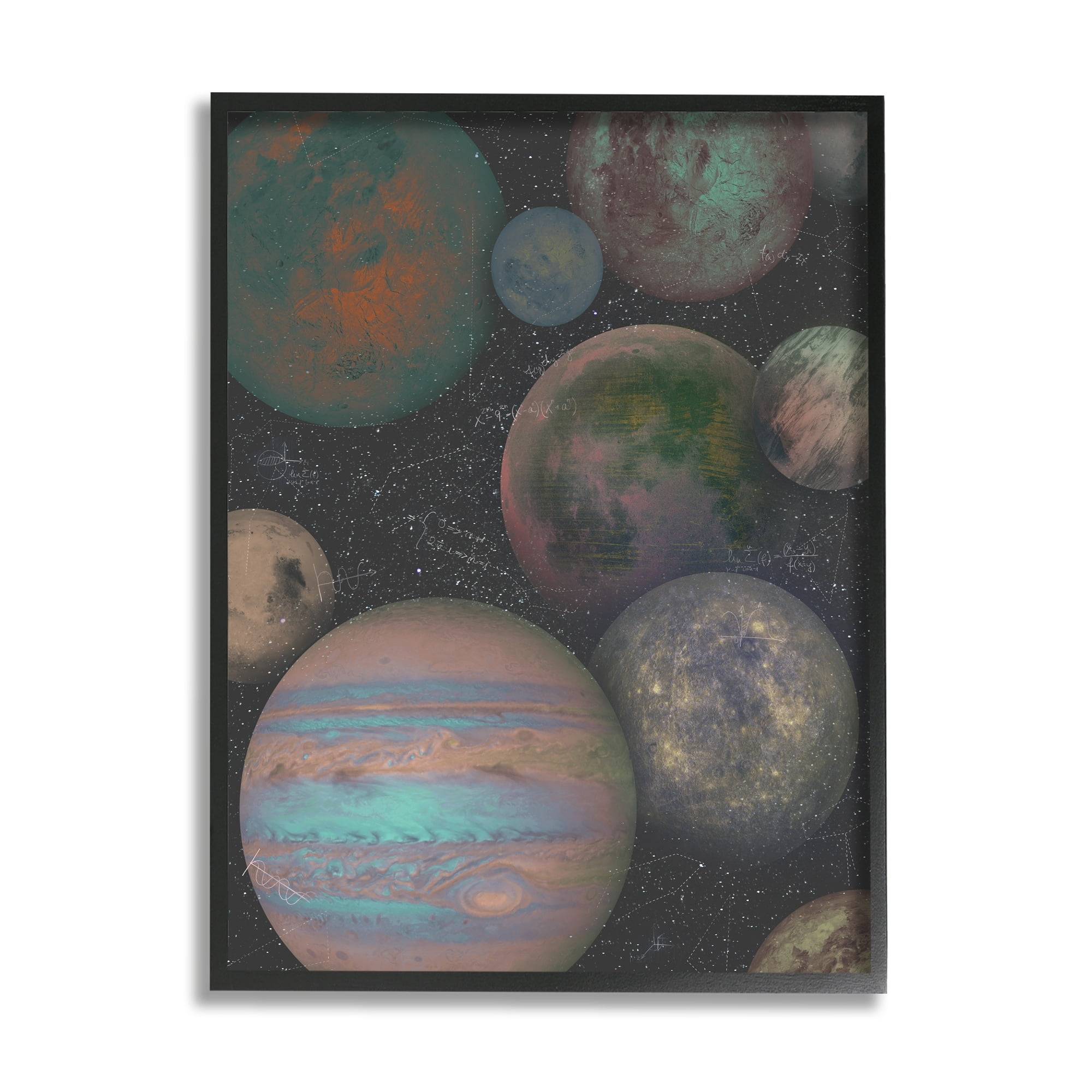 Stupell Industries Milky Way Galaxy Planets Abstract Arrangement Science Equations, 16 x 20,Design by Ziwei Li