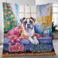 thumbnail image 4 of Watercolor Hello Winter Boxer Chill Christmas Welcome Quilt Blanket Boxers Dog Lover Gifts Idea Cozy Comforter Throw Blanket - 00016, 4 of 5