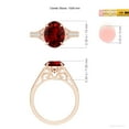 thumbnail image 5 of ANGARA Lab Grown 3.3 Ct Aeon Vintage Inspired Ruby Engagement Ring with Milgrain for Women in 14K Rose Gold (Size-10x8mm) | July Birthstone, Anniversary, Jewelry Gift for Women | Lab-Grown Ruby Ring, 5 of 7