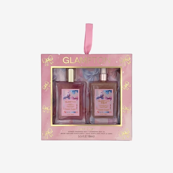 Glampton Sweet Sugar Shimmer Fragrance Mist Gift Set for Women, 2 Pieces
