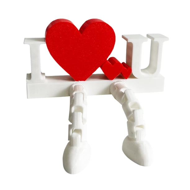 Figura "Te amo" con patas articuladas y articulaciones móviles, juguete antiestrés con forma de corazón, decoración de escritorio para bodas, fiestas, regalo romántico para San Valentín.