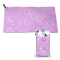 thumbnail image 1 of YFYANG Adult Microfiber Portable Travel Towel, Dreamy Purple Bubble Quick Dry Towel with Hiking Buckle PVC Pouch, 16" x 31.5", 1 of 6