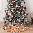 thumbnail image 5 of Lsque Autumn Pumpkins Gingham Print Christmas Tree Skirt, Tree Skirt with Ties or Velcro, Perfect for Holiday Decorations, Halloween, and New Year-30", 5 of 7