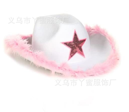 Liangchengmei Women Pink Cowgirl Hat 