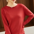 thumbnail image 4 of Women's Sweaters Pullover Off Shoulder Cropped Casual Knit Romantic Date Night Outfit Sweater Loose Fit Ribbed Long Sleeve Top Soft Comfortable Round Neck Basic Tunic Blouse For Fall Winter, 4 of 5