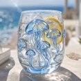 thumbnail image 5 of BiFandian Artisanal Ocean Animals Glassware, Stemless Handcrafted Marine Design Drinking Glass, Coastal Home Decor for Beach House, Kitchen Bar, Oceanside Living Gift, 5 of 7