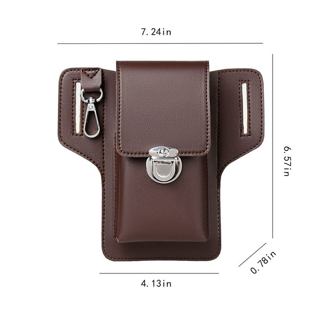 RKSTN A Pockets Portable Pouch for Men Working At Construction Bag Wearable Belt Storage Bag Leather Pouch