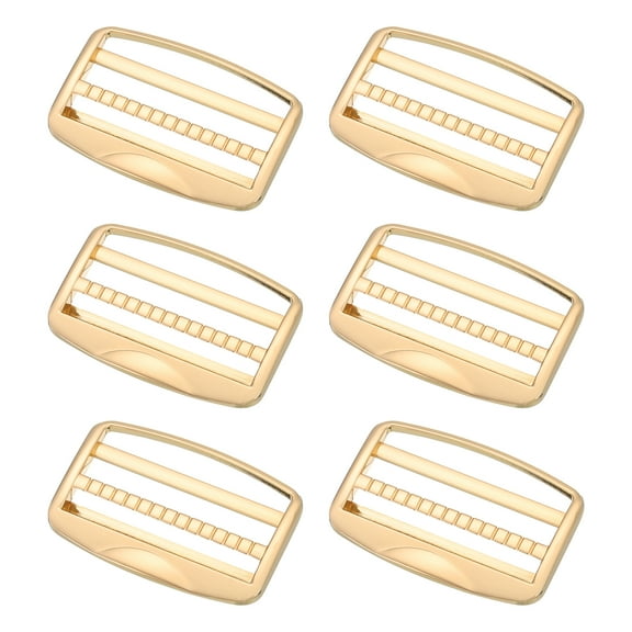 Uxcell 6Pcs Metal Slide Buckle, 2" Uxcell Zinc Alloy Adjustable Buckle, Flat Slide Strap Release Buckles, Light Gold