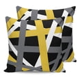 thumbnail image 7 of Outdoor Throw Pillow Cover Abstract Geometric Art Line on Black Waterproof Cushion Covers 2 Pack Yellow White Gray Stripe Pillow Cases Home Decoration for Patio Garden Couch Sofa, 7 of 7