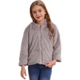 thumbnail image 3 of Aislor Kids Girls Zip Up Winter Warm Hooded Coats Fur Fleece Jacket Hoodies Sweatshirt Outwear Grey 12, 3 of 7