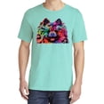 thumbnail image 2 of Wild Bobby,Colorful Rainbow Pomeranian Dog Dog Lover Garment-Dyed Washed Look Short Sleeve Tees, Mint, Small, 2 of 3