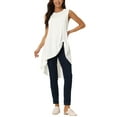 thumbnail image 2 of INSPIRE CHIC Women's High Low Hem Sleeveless Tunic Top Crewneck Dressy Casual Shirts, 2 of 6