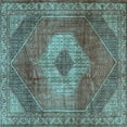 thumbnail image 1 of Ahgly Company Indoor Square Persian Light Blue Traditional Area Rugs, 4' Square, 1 of 4