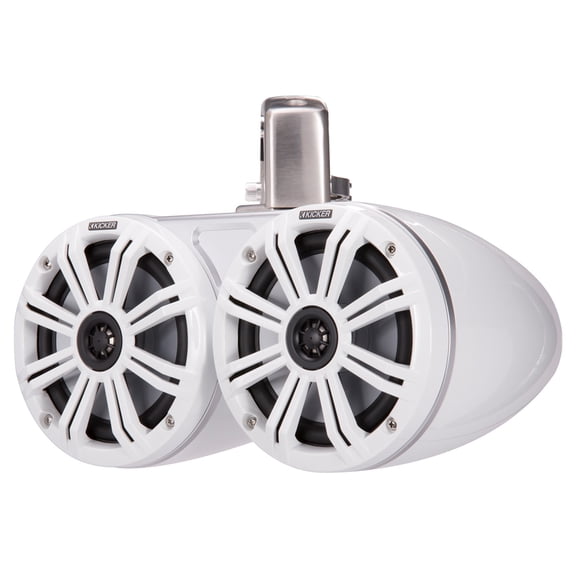 Kicker 45KMTDC65 Dual 6-1/2" Marine Coaxial Tower System - Pair (White)