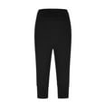 thumbnail image 3 of Juesizh Womens Shorts Casual Solid Color Capri Pants Casual Elastic Waist Soft Workout Summer Shorts, S-2XL, 3 of 5