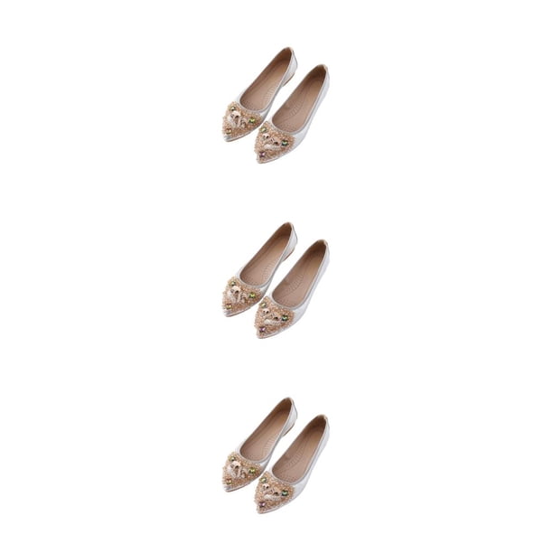 Qarigey 1 par de mocasines de diamantes de imitación para mujer, zapatos de estilo informal para fiestas, banquetes y niñas, toboganes de Type1 NO1