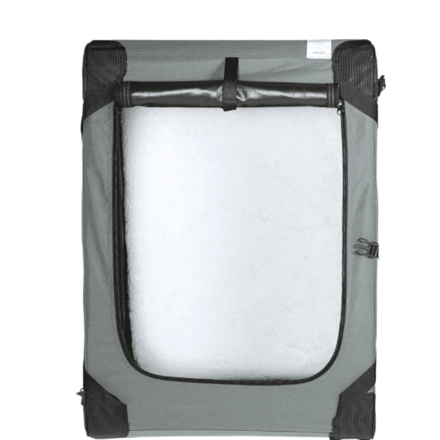 4-Doors Portable Soft-Side Folding Travel Crate Kennel for cat, Dog, an Other Small Animals, Grey, M 30" x 21" x 21"