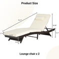 thumbnail image 5 of PAPROOS Outdoor Chaise Lounge Chair Set of 2, Wicker Outdoor Lounger Recliner with 5-Level Adjustment Backrest, Modern Patio Lounge Chair for Poolside, Garden, khaki, 5 of 9