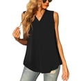 thumbnail image 7 of Uvplove Women's Summer Sleeveless Chiffon Tank Tops Loose Casual V Neck Shirt Black S-2XL, 7 of 7