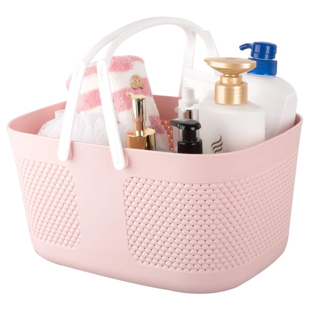 Cesta para carrito de ducha, organizador portátil de plástico grueso de gran capacidad, bolsa de almacenamiento con asas, bolsa de aseo de drenaje, contenedor para baño, dormitorio universitario, artí