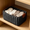thumbnail image 5 of Small Wicker Basket, Handwoven Paper Rope Storage Baskets with Handles, Decorative Organizing Bins for Home, Desk, Bathroom Kitchen Storage Gifts, 5 of 6