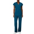 thumbnail image 2 of Hearthz Medical Uniform Women's Scrubs Set Stretch V-Neck Scrub Top & Jogger Pant Scrub Sets for Woman, 2 of 7