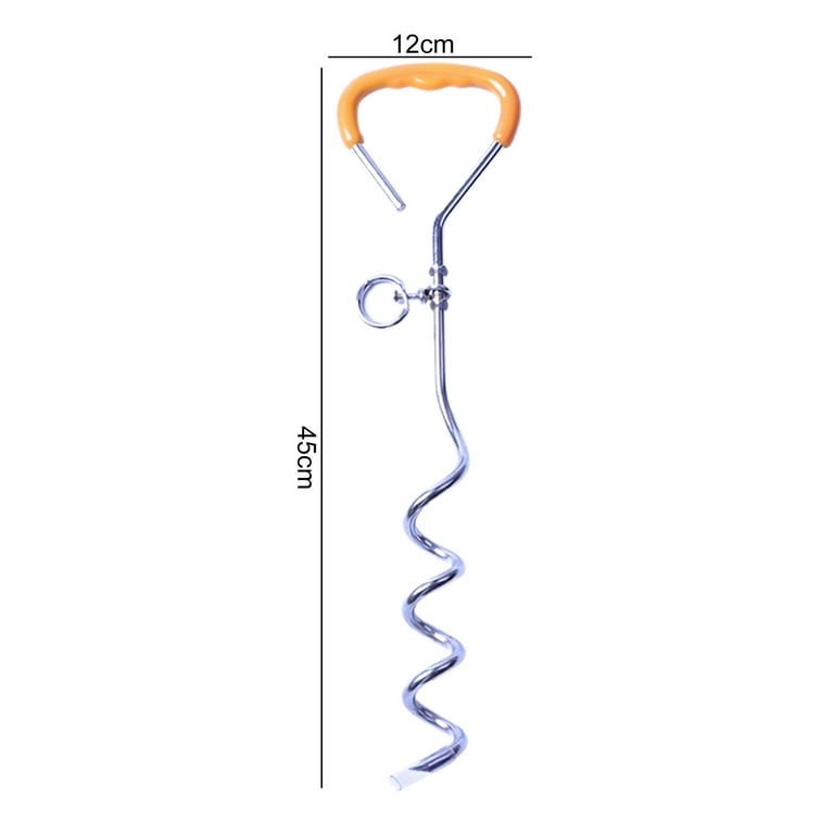 ZTGD Dog Stake 360 Degree Rotating Ring Ergonomic Handle Heavy Duty Dog Tie Out Stake Attach to Tie Out Cable Anti Rust Medium Large Dogs Spiral Stake Outdoor Play Walmart