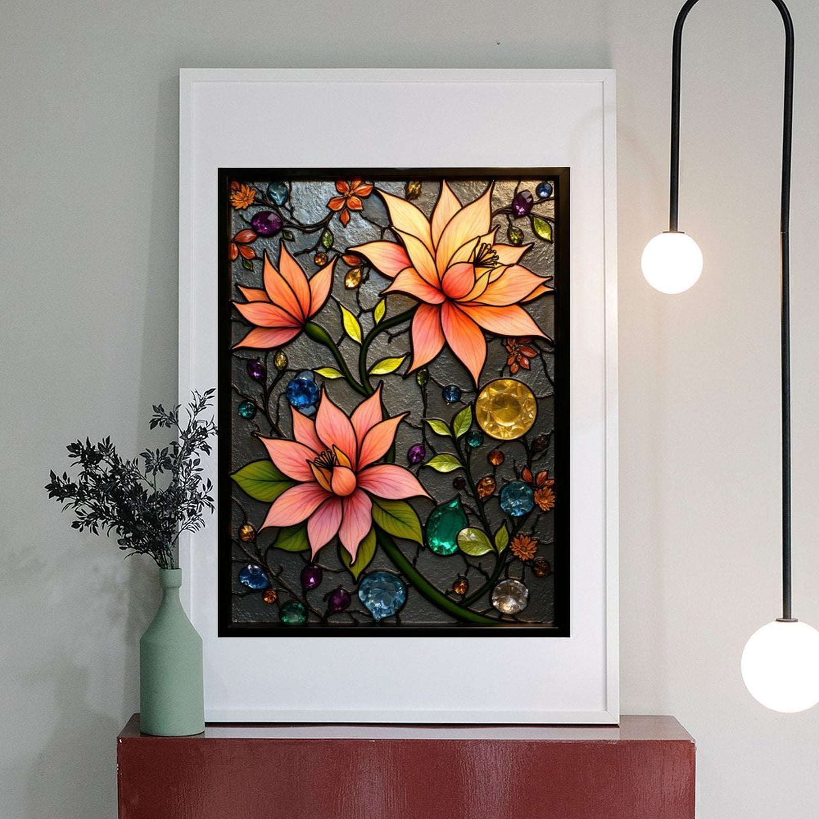 Diamond Art Kits for Adults - 5d Colorful Floral Gem Art Deco Diamond Painting for Adults, Diamond Art for Adults Beginners, Diamond Painting Kits for Adults for Home Wall Decor