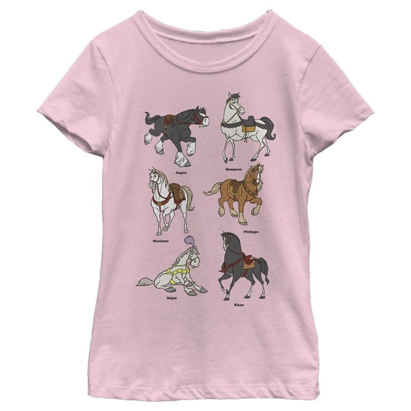 Girl's Disney Favorite Horse Characters  Graphic Tee Light Pink Large