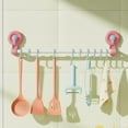 thumbnail image 1 of Feltree Suction Cup Hook Rack Punch Free Kitchen Pole with Hook Bathroom Storage Rack Bath Towel Storage Rack Behind The Door Clothes Hook, 1 of 8