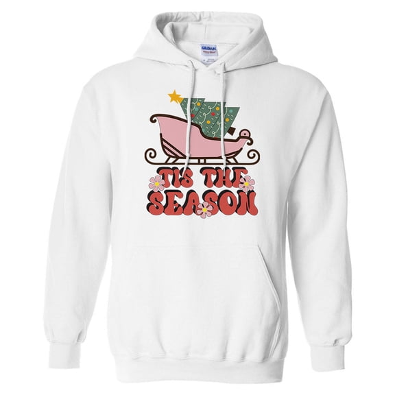 Sleigh Tis the Season Hoodie Sweatshirt Unisex Large White
