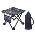 thumbnail image 2 of Taburete de campamento portátil con bolsillo lateral mini taburete plegable reposapiés liviano reposapiés de reposapiés para el patio, 2 of 8