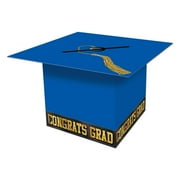 Grad Cap Card Box 8.5" X 8.5" Blue (1 Per Package) - 6 Pack