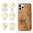 thumbnail image 4 of Case Yard Wooden Case Outside Soft TPU Silicone, Slim Fit Shockproof Wood Protective Phone Cover for Girls Boys Men and Women, Supports Wireless Charging Great Wave Design case for iPhone-12-Pro-Max, 4 of 7