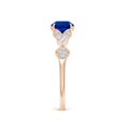 thumbnail image 3 of ANGARA Lab Grown 1 Ct Blue Sapphire Engagement Ring with Leaf Motifs for Women in 14K Rose Gold (Size-6mm) | September Birthstone, Anniversary, Jewelry Gift for Women | Lab-Grown Blue Sapphire Ring, 3 of 8