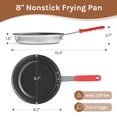 thumbnail image 2 of edx Ceramic Nonstick Frying Pan, 8-Inch Egg Pan, Aluminum Pans with Stainless Steel Base, Nonstick Pan Skillet, Oven & Dishwasher Safe, Red, 2 of 9
