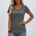 thumbnail image 6 of Tqcoqu Womens Workout Short Sleeve Shirts Round Neck with Breathable Mesh Lightweight for Fitness Yoga Running,Dark Gray,Women's S-XXL, 6 of 10
