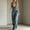 Sea Blue, variant on Morttic Women's Fashion Solid Color Ruffle Strap Wide Leg Jumpsuit – V-Neck Front Zipper Side Pockets Summer Beach One Piece Fuchsia,S