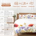 thumbnail image 6 of Pastoral Flowers Duvet Cover Set King Size, Colorful Floral Plants Leaves Watercolor 4 Piece Soft Microfiber Bedding Set with 1 Duvet Cover, 1 Flat Sheet, 2 Pillowcases, 6 of 9