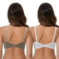 thumbnail image 2 of Curve Muse Womens Plus Size Minimizer Underwire Bra With Lace Embroidery-2 Pack-Grey,Cream-46DD, 2 of 6