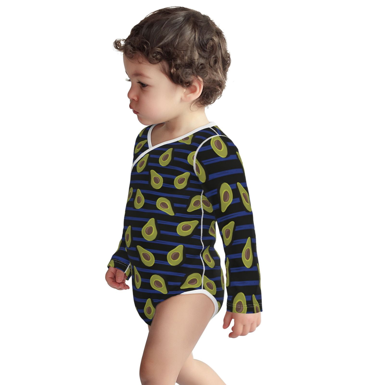 Xecao Avocado Print Baby unisex-baby Cotton Long-sleeve Bodysuits-12 Months