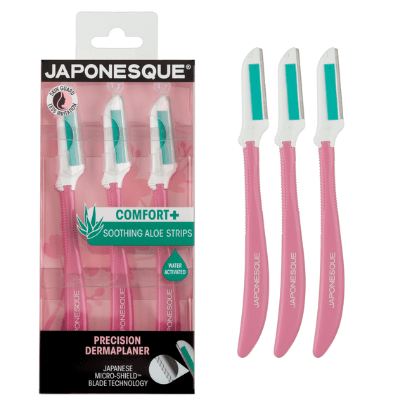 Japonesque Comfort Plus Precision Dermaplaner, 3 pack, Japanese Ultra-Precision Blades