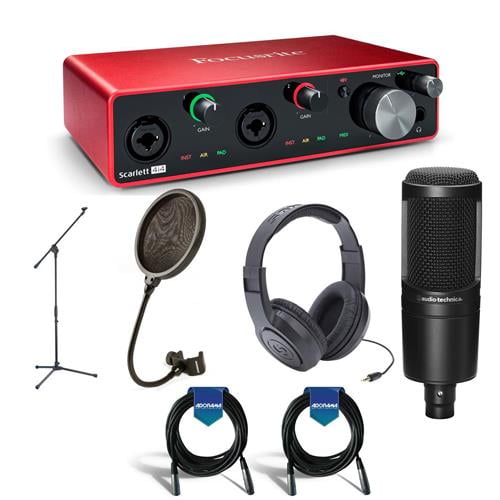 Focusrite Scarlett 2i2 2x2 USB Audio Interface 3rd Gen Bundle With