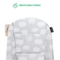 thumbnail image 4 of Evolur Koko Portable Infant Bouncer in Cloud Grey, Breathable Fabric, Removable Seat Cover, Easy to Clean Baby Bouncer, 4 of 5
